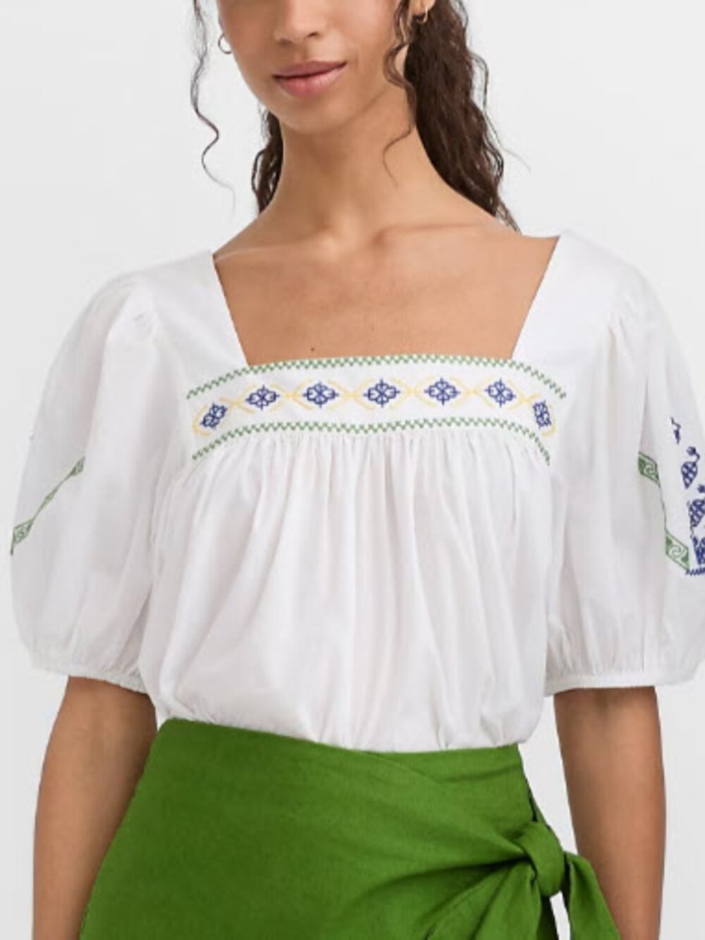 Loft Square Neck Puff Sleeve Top